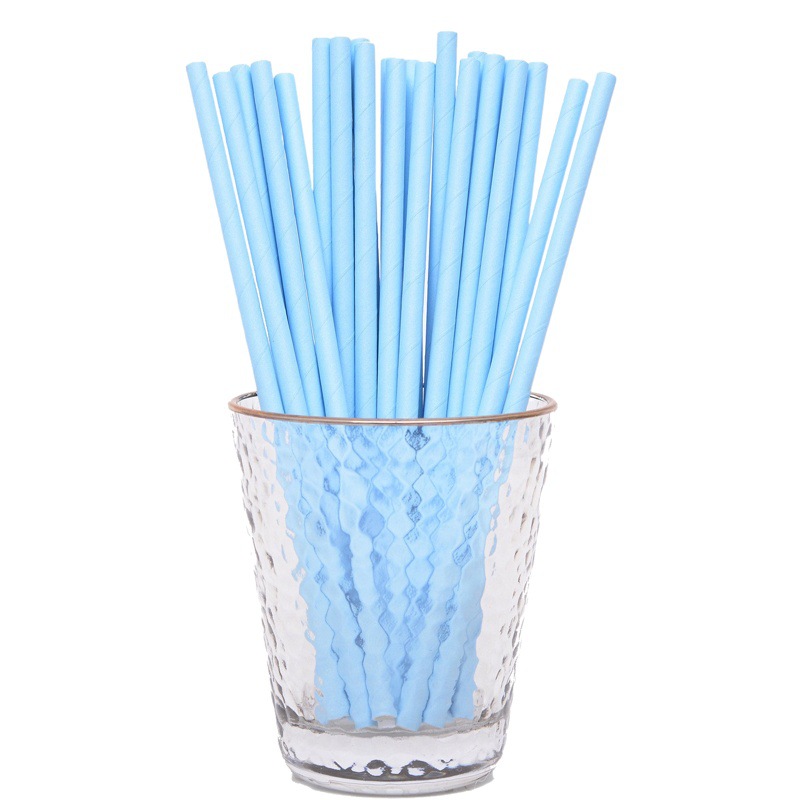 Gran cantidad en stock al por mayor paja de papel desechable paja de papel degradable color sólido paja blanco y negro