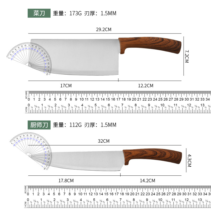 Herramientas de cocina para el hogar Cuchillo de cocina de acero inoxidable Juego de cuchillos de chef
