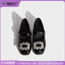 品牌平替源利通2024新款惠州时尚女鞋子韩版加宽粗高跟舒适单鞋女
