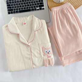 秋冬款新款德绒可爱睡衣女加厚恒温保暖洋气大码少女家居服两件套