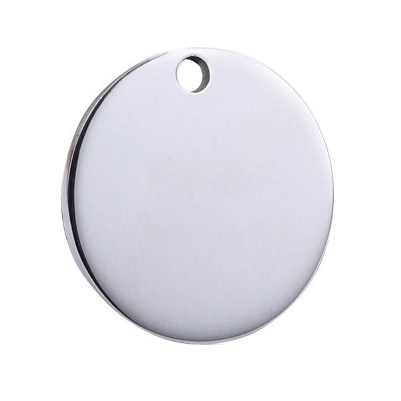Cross-Border Stainless Steel Round Tags, Blank Round Tags, Military Tags, Long Stainless Steel Keychain Pendants, Accessories