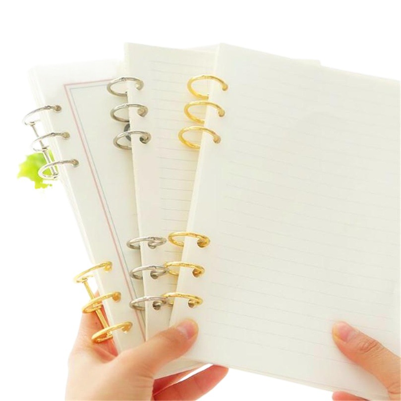 Anillo de hojas sueltas de 3 anillos Diario de hojas sueltas herramienta de almacenamiento de libros cuenta de mano DIY anillo de metal de tres anillos hebilla A5A6A7 Universal