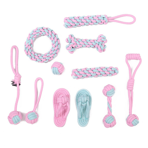 Factory Cotton Rope Teething Dog Toy Vent Bite Resistant Toy Knot Pet Cotton Rope Toy Set Pet Toy