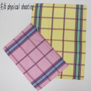 Cross-border wholesale foreign trade for thick absorbent square stripe printing cotton tea towel tea cloth manufacturers straight hair