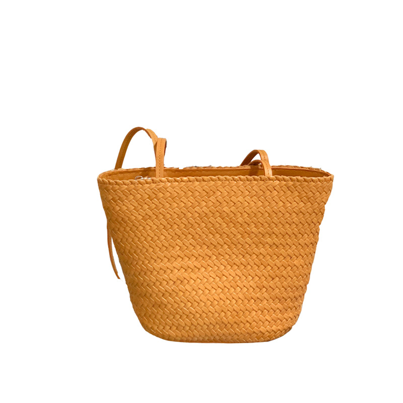 Genuine Leather Shoulder Bag For Women Tote Bag 2025 New Arrival Niche Handmade Cowhide Woven Bag Vacation Market Bag - Thumbnail 5
