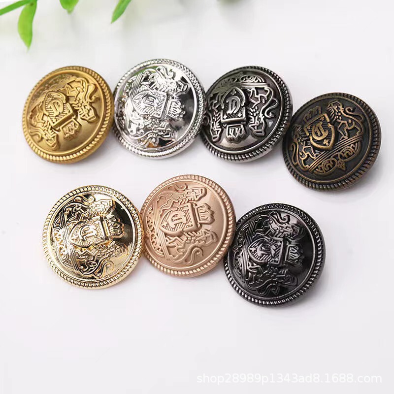 Metal Hand-Sewn Buttons, British Double Lion Buttons, Coat, Trench Coat, Suit Crown Hand-Sewn Buttons, Military Uniform Buttons