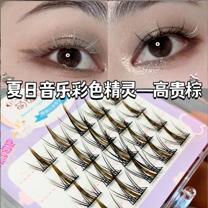 Lindo pestañas moda colorido fantasía color pestañas falsas estilo de chica caliente pestañas auto-Pestaña de moda tridimensional