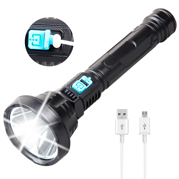 Cross -border new flashlight strong light USB charging outdoor long…