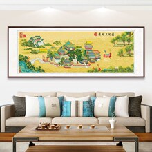 蒙娜丽莎清明上河图十字绣2024新款客厅线绣传世国画风景古娟满绣