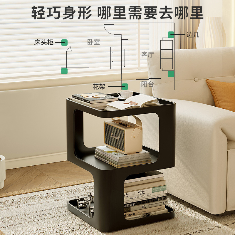 Mesa lateral de lujo ligera, sofá, armario lateral, sala de estar para el hogar, apartamento pequeño, mesita de noche creativa, mini mesa de centro pequeña de alta gama, mesa de té
