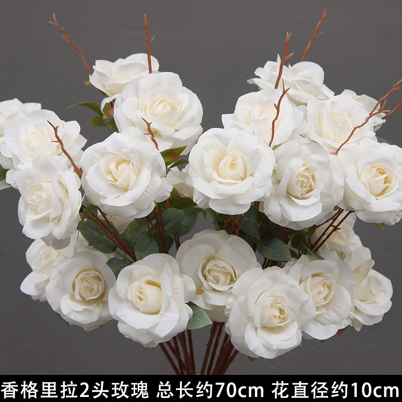 Bodas de flores de seda de imitación blanca flores falsas decorativas floral sala de bodas floral hogar ramo único camino de introducción de flores