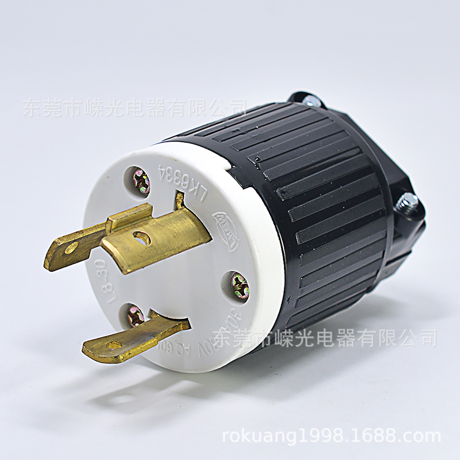 LK-6324 NEMA L8-20P 3P 20A 480V 美规工业插头 防脱落插头