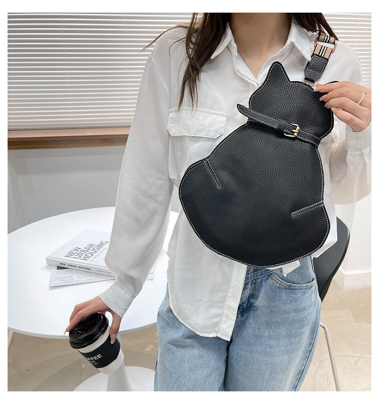Borsa per gatti carina 2024 Borsa a tracolla singola nuova primavera Borsa a tracolla retrò in pelle alla moda e versatile Borsa da donna a tracolla personalizzata_voghion.com