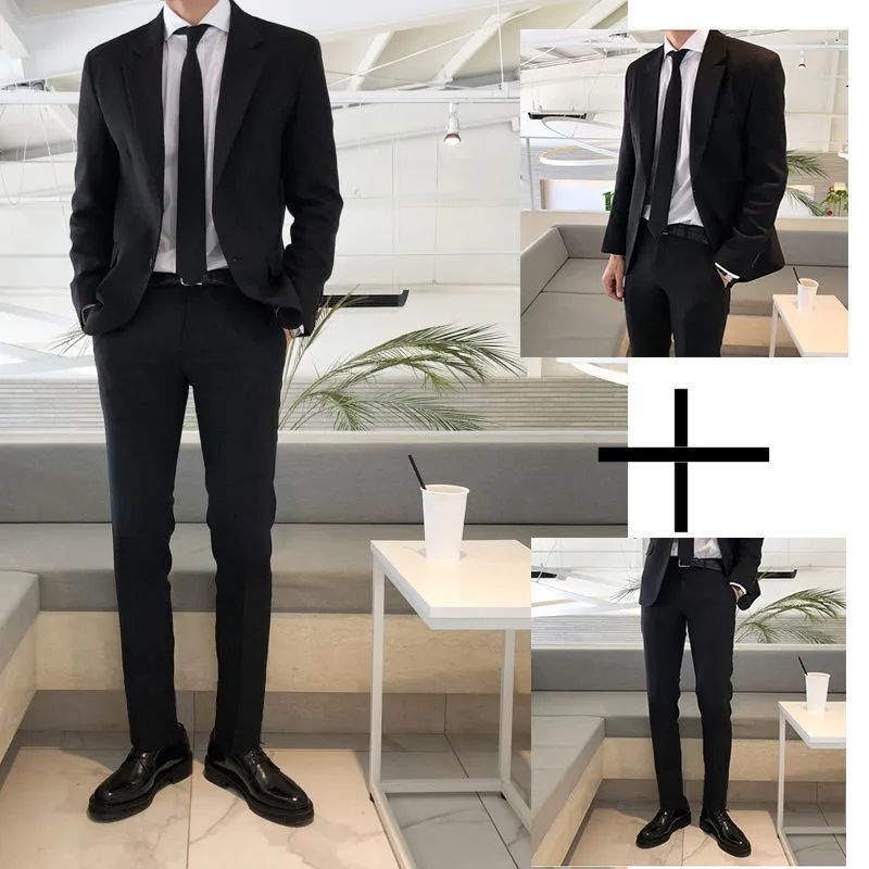 Nueva chaqueta de traje casual DK traje pequeño de manga larga para hombre traje casual de estudiante coreano pantalones delgados de nueve puntos de moda