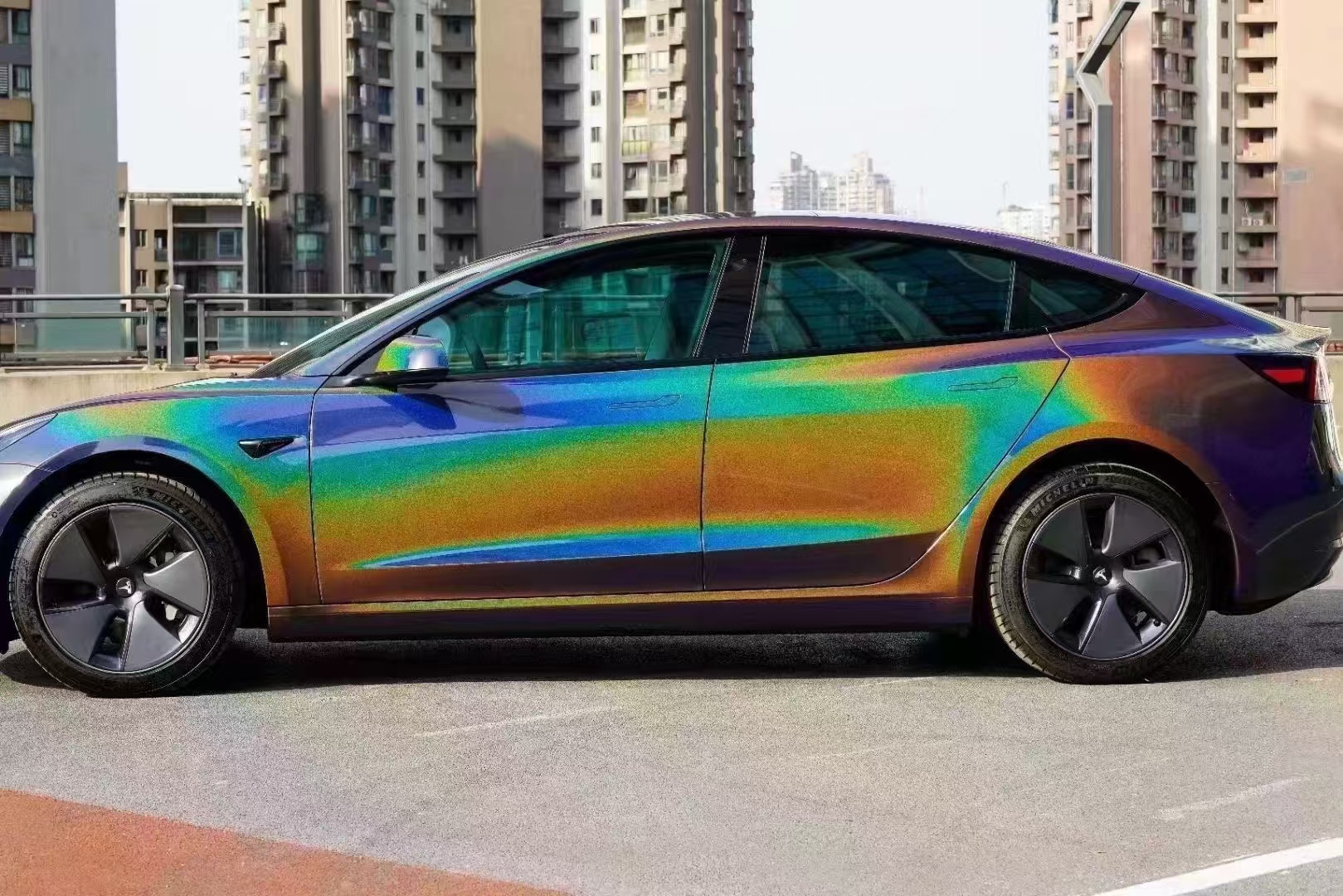 Car Color Changing Film Colorful Laser White Cross-Border Hot Selling Car Body Color Changing Film Gorgeous Gray Can Be Cut Factory Direct Sales
