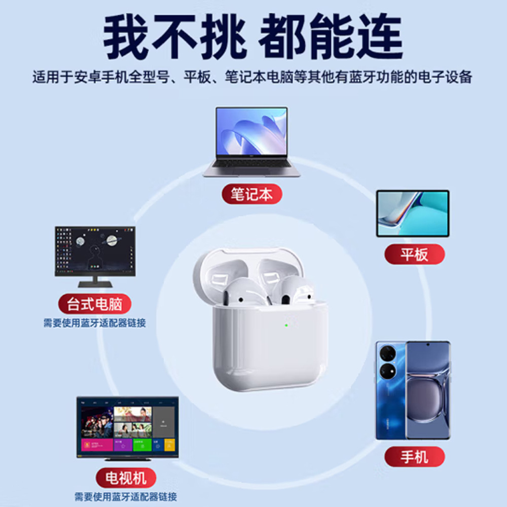 Auriculares Bluetooth Huaqiangbei de séptima generación, inalámbricos de alta calidad, nuevo modelo 2026, cómodos para uso prolongado, compatibles con Apple y Android, venta al por mayor.