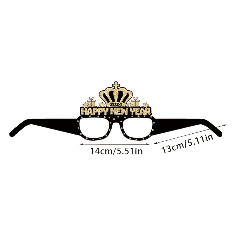 Europa y América 2024 FIESTA DE Año Nuevo gafas de papel tapa de papel Amazon divertido decoración suministros sombrero gafas traje