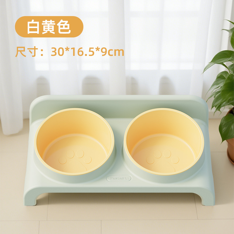 猫碗猫食盆猫咪饭碗双碗斜角狗狗碗喝水宠物喂食碗保护颈椎防打翻|undefined