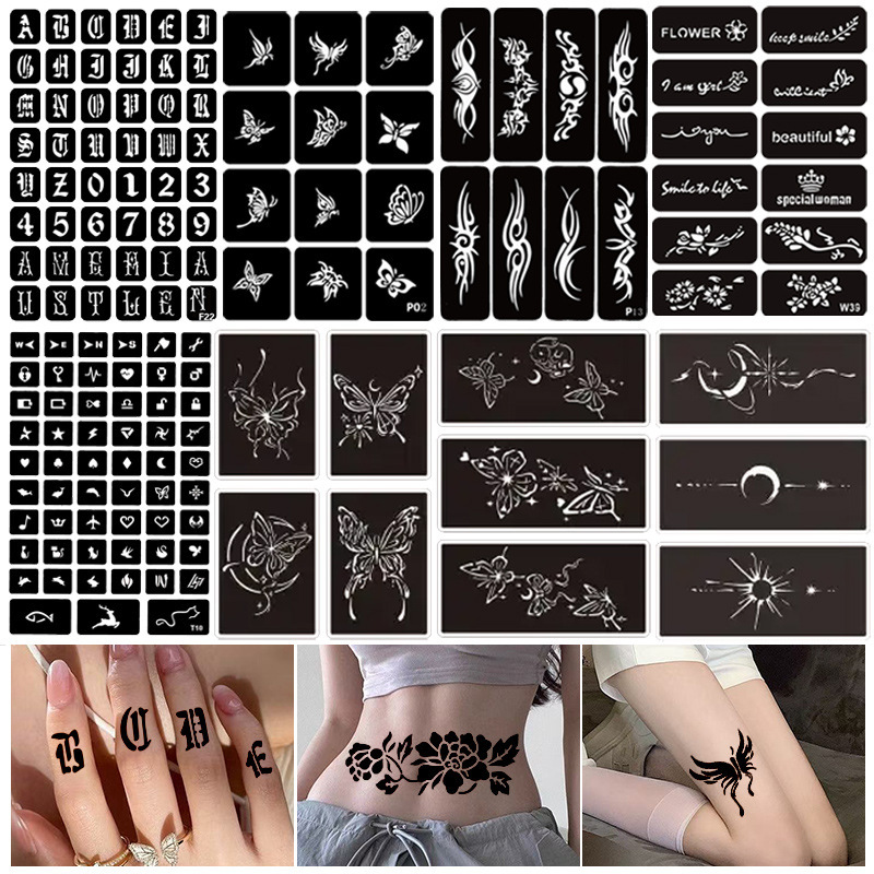 Semi-Permanent Small Tattoo Cut Out Model Henna Tattoo Template Cross-Border Hand-Painted Tattoo Template Indian Henna Tattoo Sticker Semi-Permanent Small Tattoo Cut Out Model Henna Tattoo Template Cross-Border Hand-Painted Tattoo Template Indian Henna Tattoo Sticker