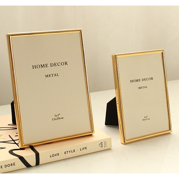European-style simple thin edge ins style metal photo frame table Yak iron gold 16 inch A3A4 wall frame European-style simple thin edge ins style metal photo frame table Yak iron gold 16 inch A3A4 wall frame