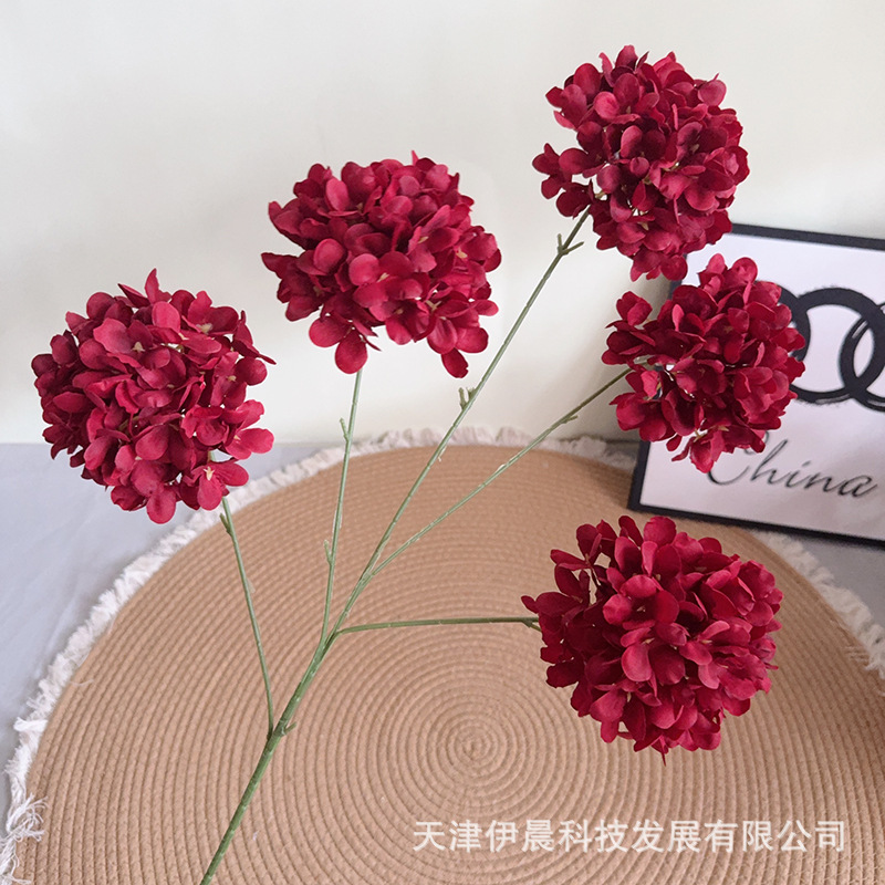 수국 5송이 270개 - 레드