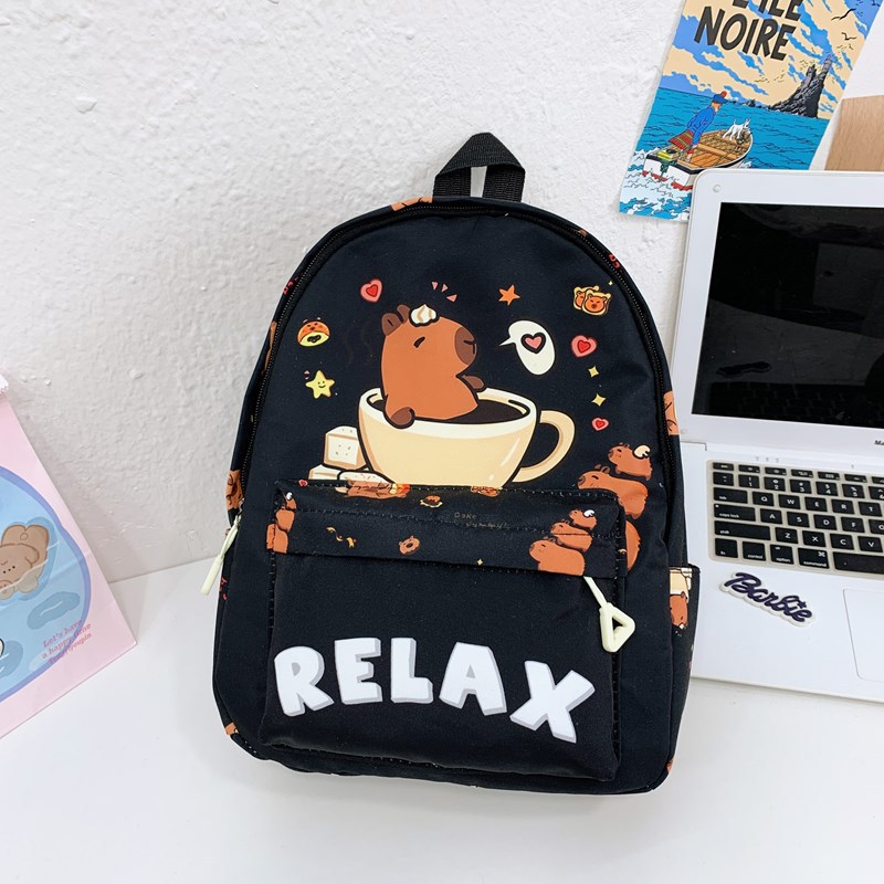 Caricatura lindas mochilas para niños y niñas bonitas mochilas para estudiantes de la escuela primaria Capibara nuevas mochilas infantiles de impresión