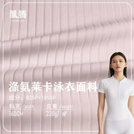 经编横条布涤氨抽条布莱卡泳衣面料品质保证运动高弹力面料