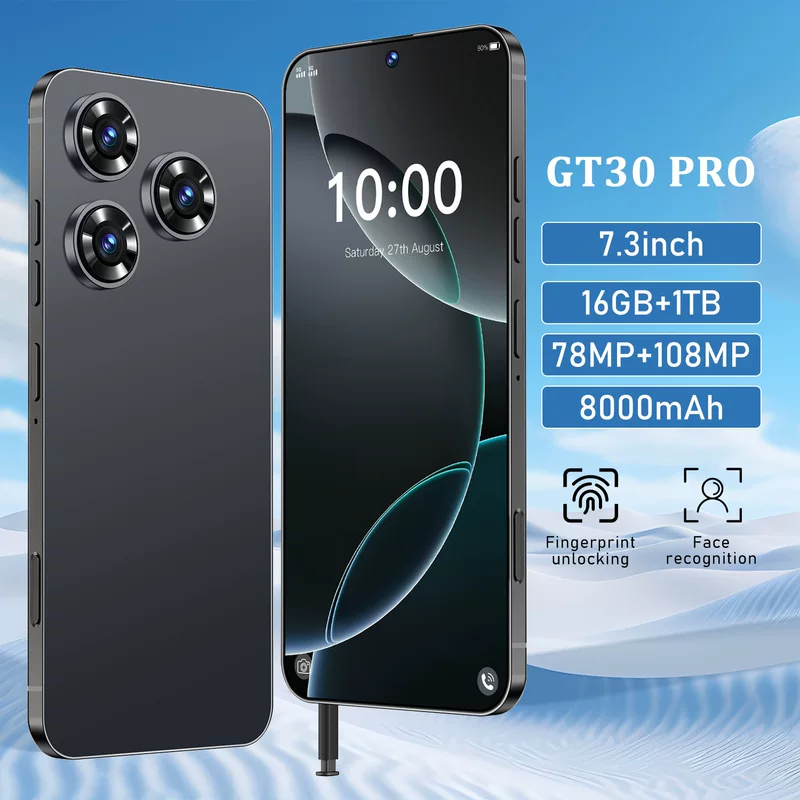 Новый смартфон GT30 Pro, глобальная версия 16+1T, высококлассный 7.3" телефон, эксклюзивно для внешней торговли