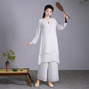 Improved Chinese Yoga Clothing Suit for Women, Meditation, Tai Chi Clothing, Meditation Clothing, Dance Performance Clothing, Class Clothing