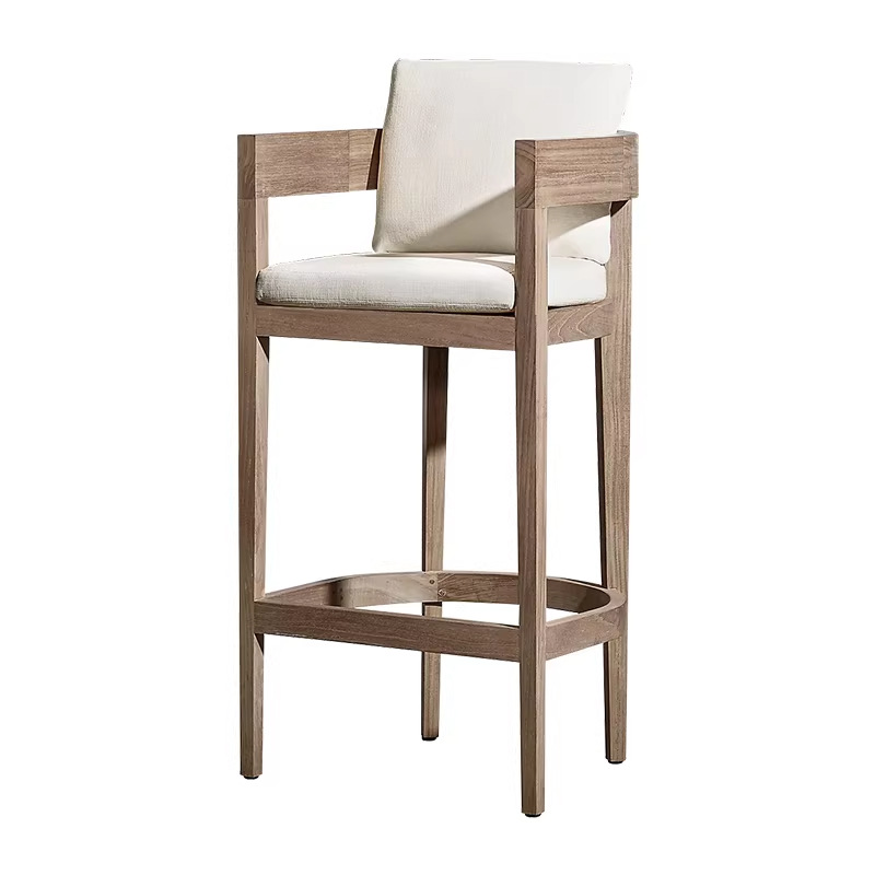 Mesa y silla de teca al aire libre simple anticorrosivo madera sólida mesa y silla al aire libre nórdica patio villa jardín combinación de ocio al aire libre