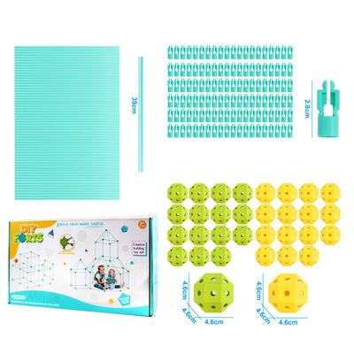 Kidsfortbuild Build Fortress Toys DIY Build Castle Tunnel Game Tent Gift Box 210 Pieces