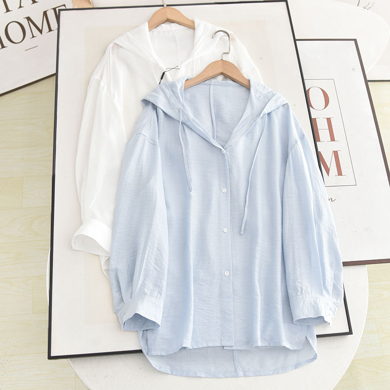 Lazy Style Long Sun Protection Shirt 2025 Summer New Korean Style Loose Slim Hooded Thin Jacket Lazy Style Long Sun Protection Shirt 2025 Summer New Korean Style Loose Slim Hooded Thin Jacket