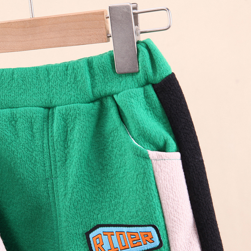 Kinder 2022 Frühling und Jungen Herbst Neue Produkt Cartoon Brief Puppe Gespleißt Baseball Anzug Zwei Stück Set_voghion.com