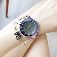 女士手表专柜azan watch日内瓦手表超合金表壳个性电彩合金手表