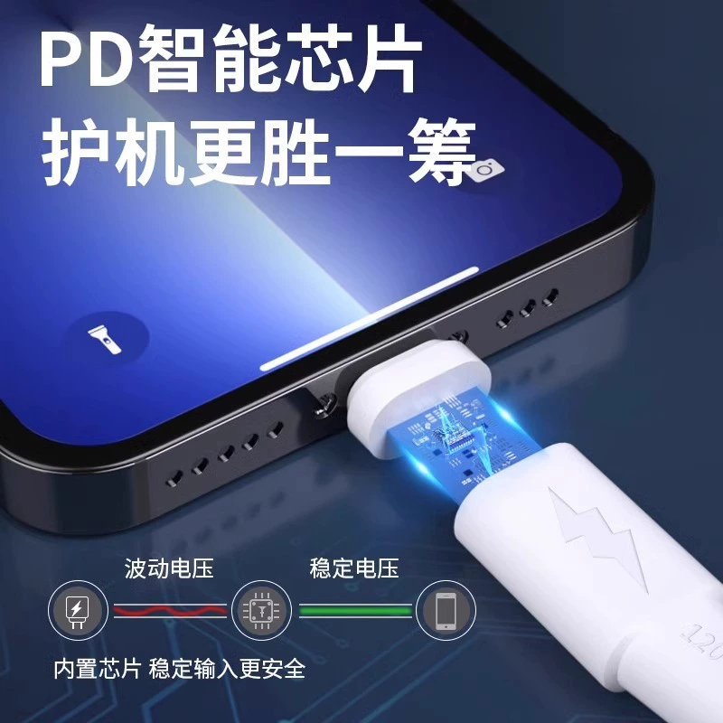 120W thickened Python 6A super fast charging data cable suitable for Huawei Honor Android Apple flash charging cable Shenlong cable
