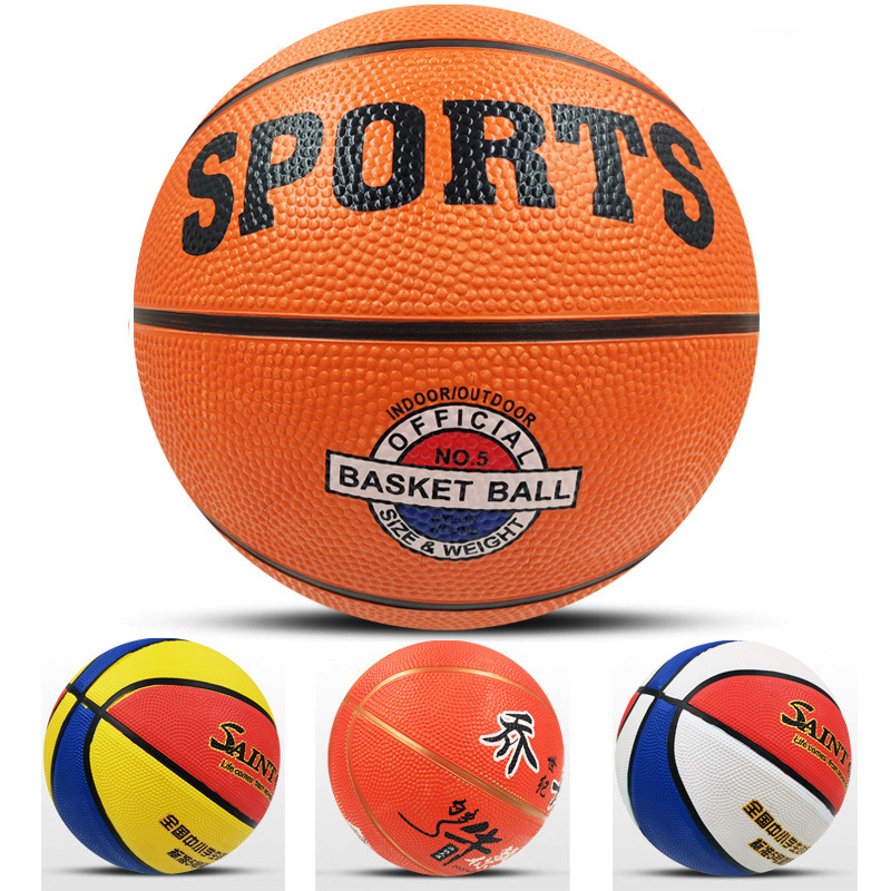 Promocional No. 3-4-5-6-7 baloncesto de goma exportación piso de baloncesto colorido para niños regalo de empuje baloncesto al por mayor