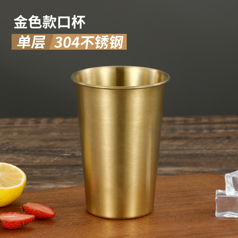 Taza Térmica de Acero Inoxidable 304 – Doble Pared, Dorada, Ideal para Bebidas Frías o Calientes