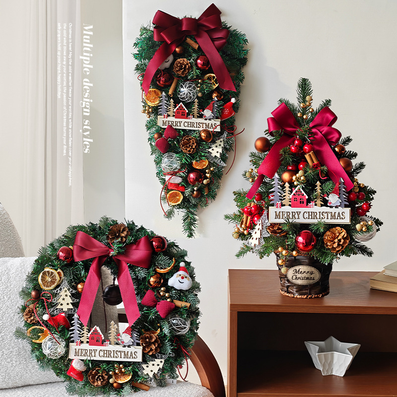 Nuevas decoraciones de Navidad transfronterizas mini escritorio pequeño árbol de Navidad PE guirnaldas colgantes colgantes paquetes
