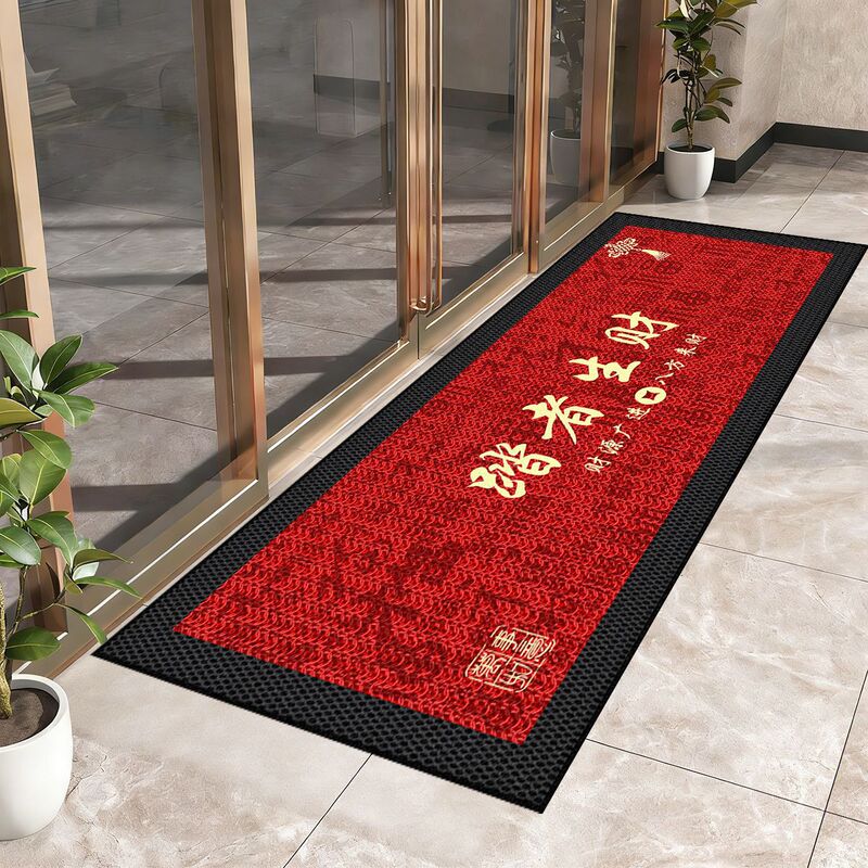 Red Commercial Floor Mats for Stores, Hotel Welcome Carpets, Anti-Slip Door Mats for Store Entrances, Festive Door Mats