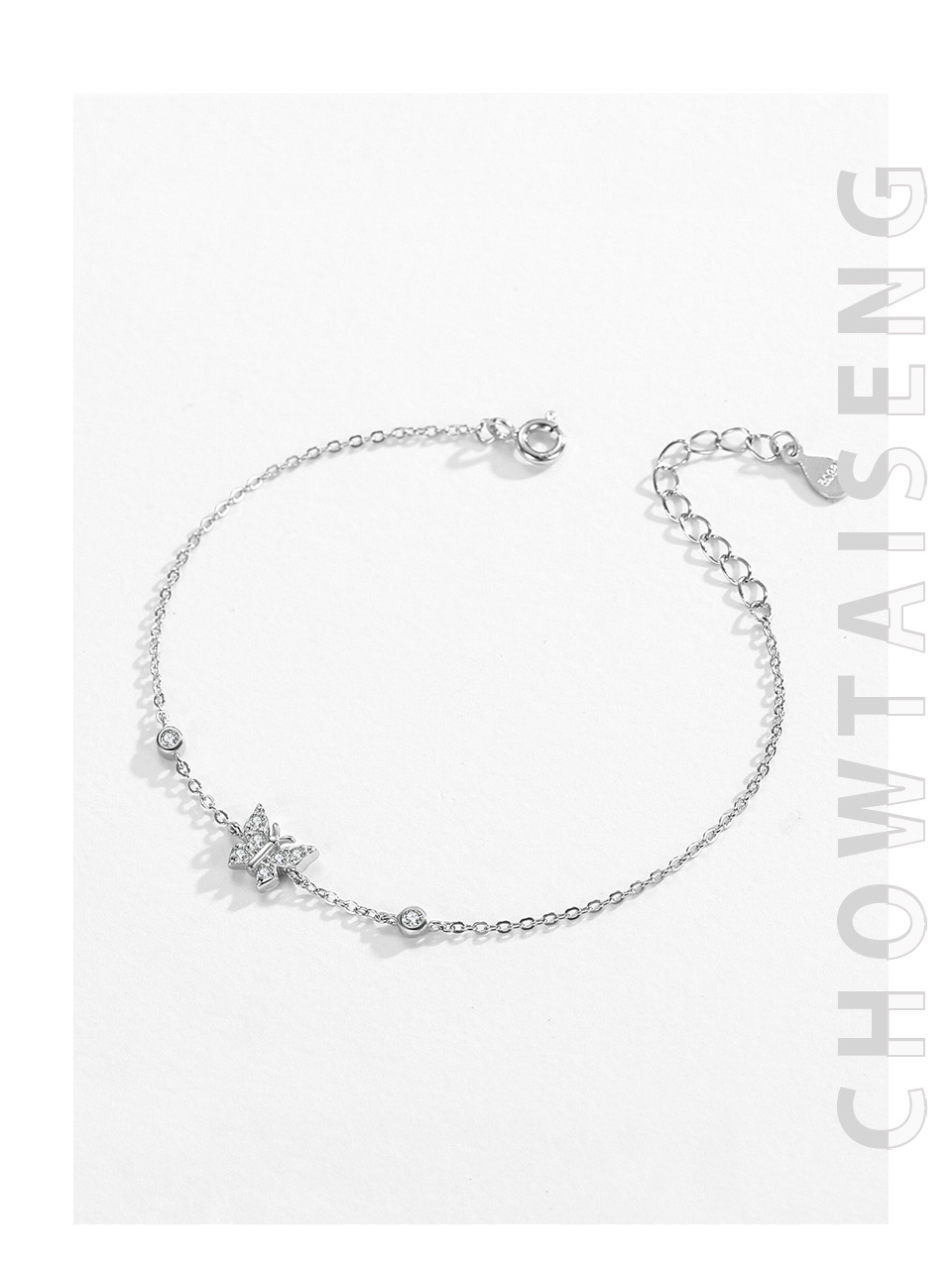 Inlay Design 925 Sterling Silver Cable Chain Bracelets Sweet