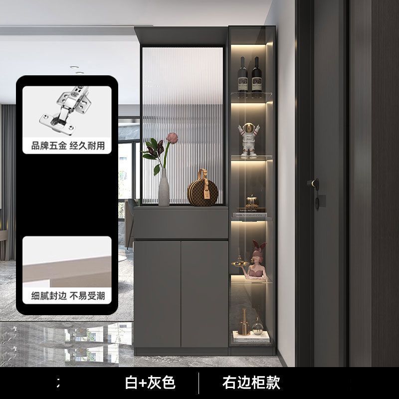 入户玄关柜鞋柜一体靠墙正对门客厅酒柜玻璃门屏风隔断实木玄关柜|undefined