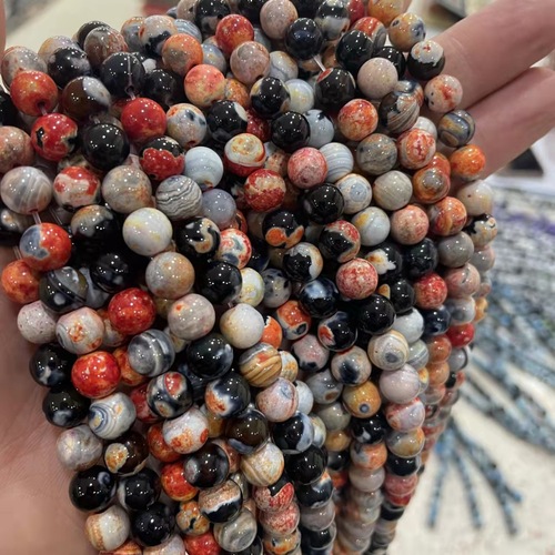 Best-selling natural red agate beads, natural agate stone DIY handmade semi-finished bracelet and necklace