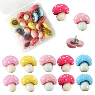 20pcs mushroom resin thumbtacks cross-border Amazon cork board decorative creative tacks I-shaped nails wholesale