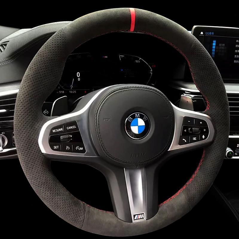 Es adecuado para BMW Serie 5 cubierta de volante de cuero con costura de mano 3 Serie / 1 Serie / 4 Serie / 7 Serie / X3 / X1 / X5 / X6