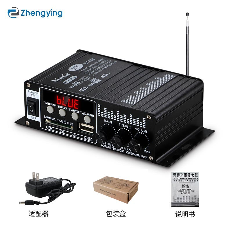 BT888-Negro-Bluetooth con pantalla modelo-Independiente + adaptador de enchufe plano