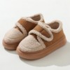 Winter slippers indoor, fleece demi-season footwear platform for pregnant