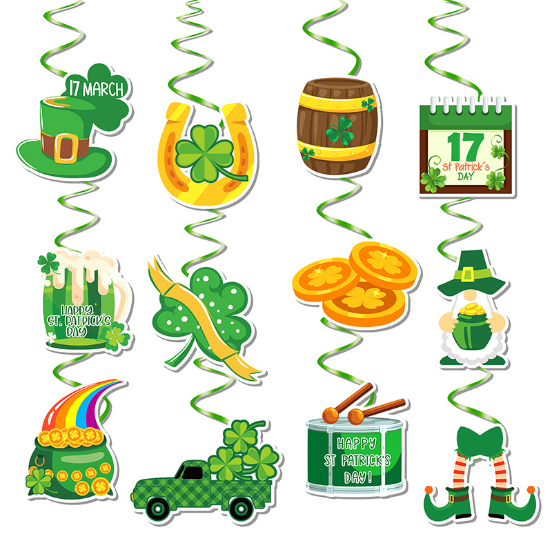 2024 Nueva Bandera de St. Partrika espiral pequeña bandera