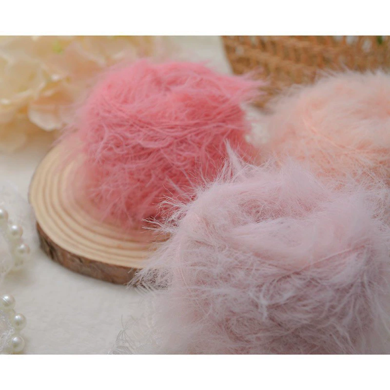 Feather yarn fine thread knitted yarn faux mink fur long fluffy soft skin-friendly not pricking 50