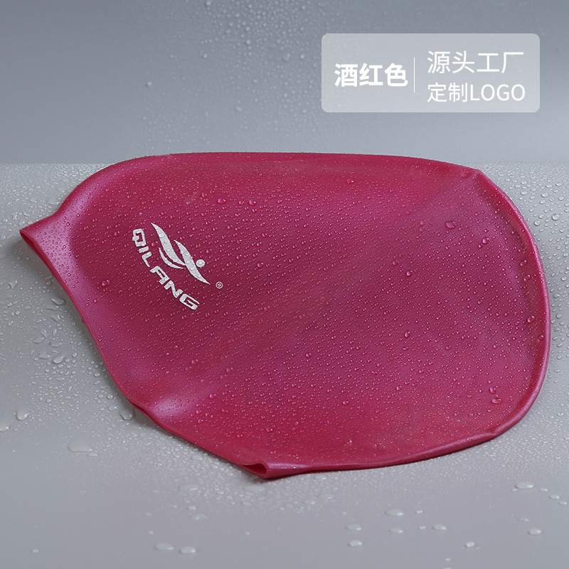 Gorro de baño de silicona personalizado ligero Gorro de baño impermeable más texto LOGOTIPO Gorro de baño de color para hombres y mujeres para adultos al por mayor