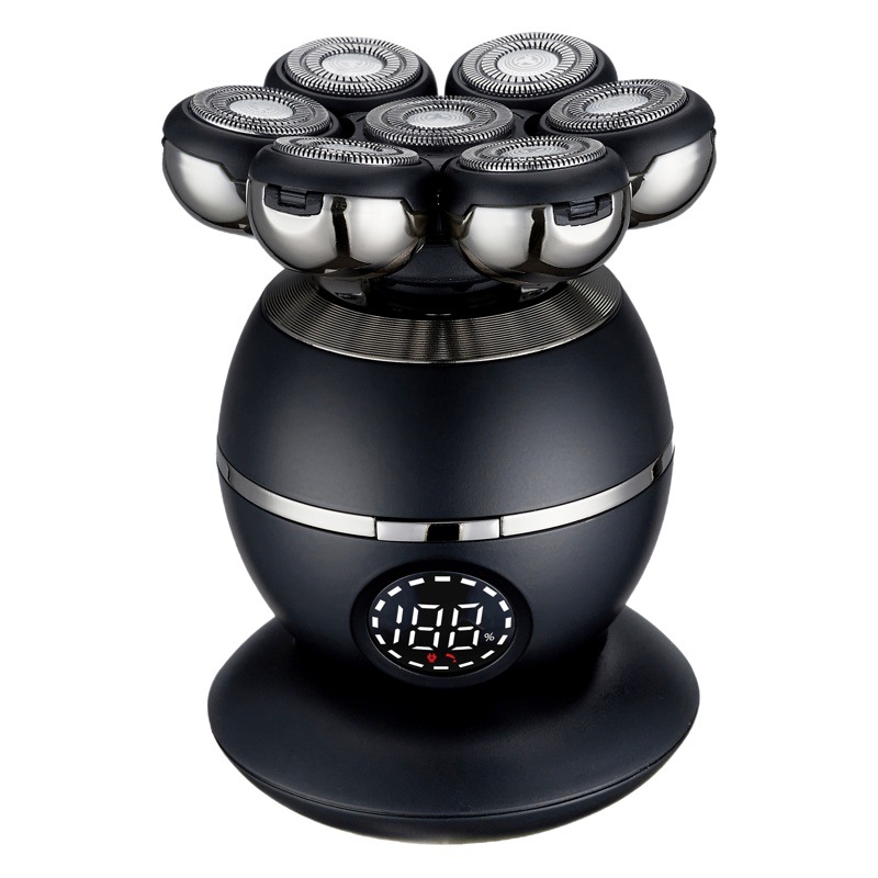 Afeitadora eléctrica inteligente transfronteriza de nuevo modelo para hombres con siete cuchillas para afeitar cabezas calvas y barbas, recortadora de barba recargable.